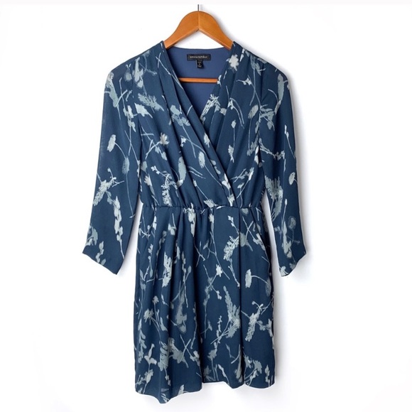 Banana Republic Dresses & Skirts - Banana Republic blue botanical faux wrap dress